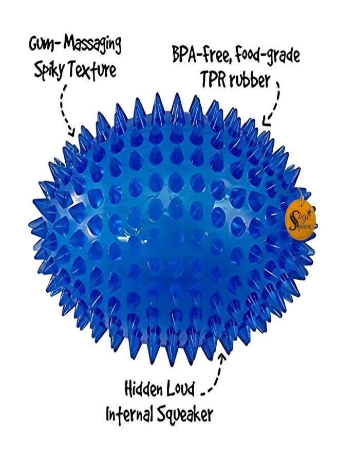 Sage Square Spiky Squeaky Rugby Ball Toy - Durable & Chew-Friendly Interactive Dog Toy | Squeaky Sound for Engaging Play | Ideal for Puppies & Small Breeds | Perfect for Fetch, Chewing, & Teething - Image 5